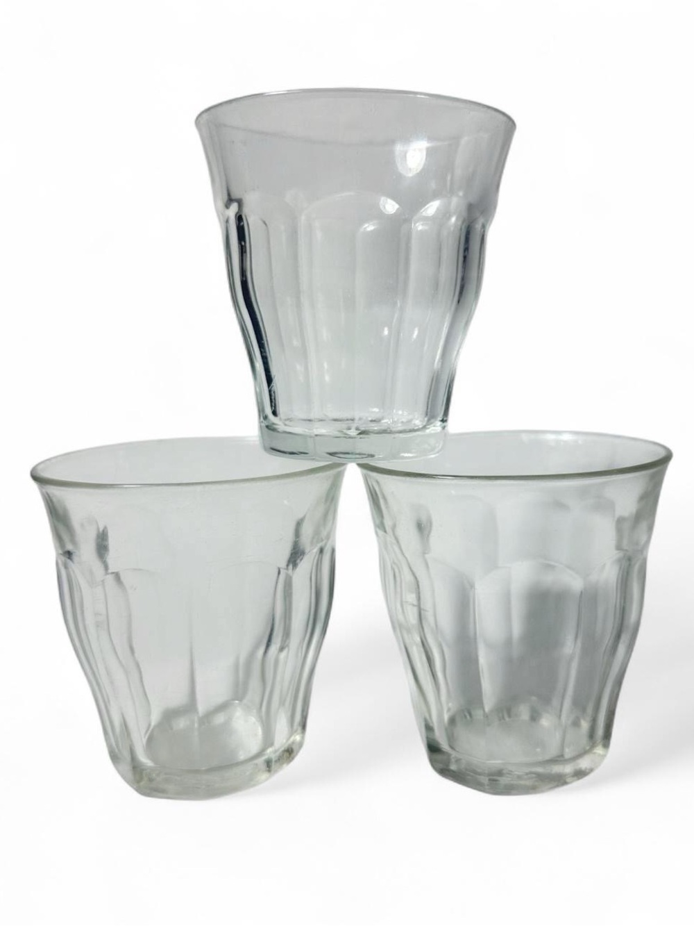 3 Vintage Duralex Picardie Glasses Clear 3.5” 8.89cm 25cl Made In France 70s 80s